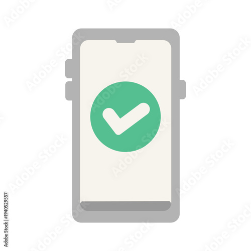 スマホのチェックマークのアイコン　イラスト