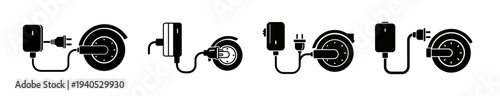 Electric Scooter Charging Icons A Visual Representation of Sustainable Urban Mobility Solutions