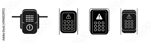 Collection of various security keypad icons for access control and home automation systems
