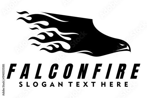 falcon fire logo brand design vector