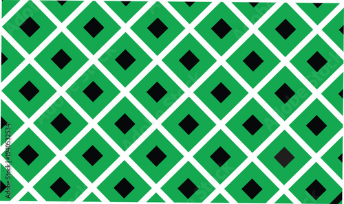 Seamless vector pattern with green square shapes and a gray grid design on a transparent background ideal for versatile graphic design and decorative purposes