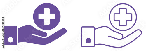 healthcare support glyph icon heart hands
