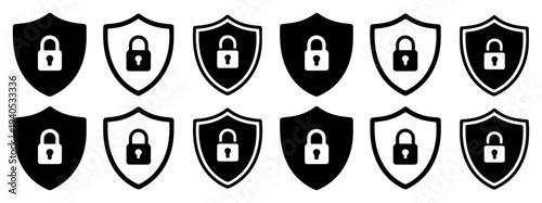 lock unlock security icon set