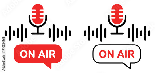 live on air microphone sound icon