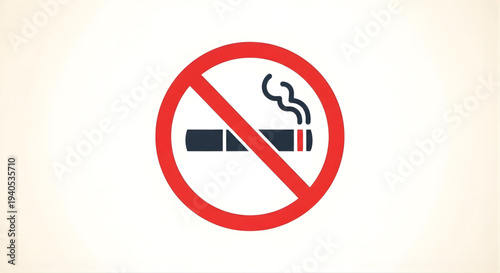 A clear visual symbol indicating a no smoking policy, promoting health and safety in designated areas for a cleaner environment and individual well-being