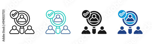User Analysis icon set multiple style collection