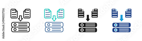 Data Transfer icon set multiple style collection
