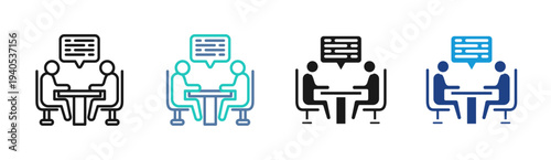 Group Survey icon set multiple style collection