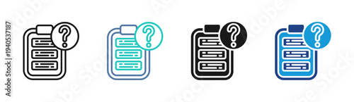 Survey Form icon set multiple style collection