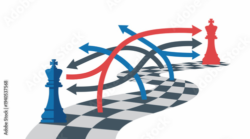 Strategic Choices: Chess Kings on Multiple Paths and Business Challenge