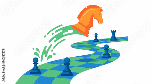 Dynamic Chess Knight Leaping on Strategic Path: Business Innovation & Challenge Overcoming