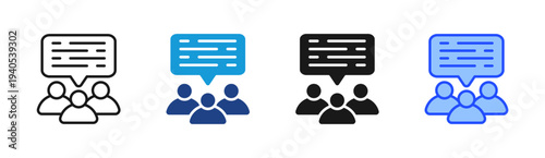 Group Survey icon set multiple style collection