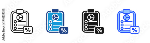 Survey Result icon set multiple style collection