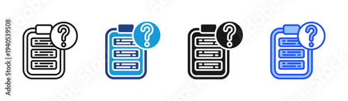 Survey Form icon set multiple style collection