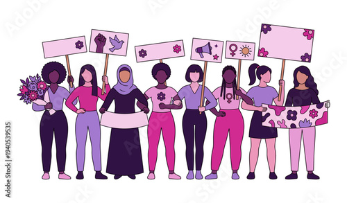 International Women's Day Women Empowerment Flat Vector Illustration_26