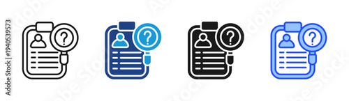 Profile Analysis icon set multiple style collection