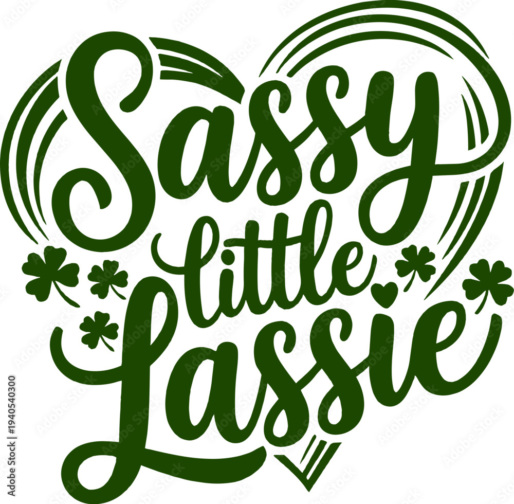 Fototapeta premium St Patrick Day Sassy Little lassie svg, 