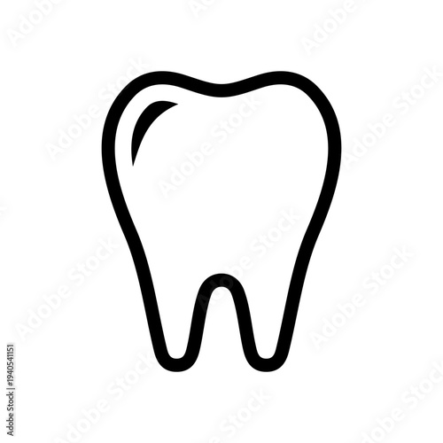 Tooth icon. Dental care. Healthy teeth. Vector icon isolated on white background.
