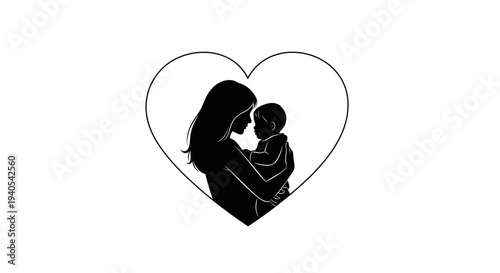 Mother holding baby in a heart shape symbolizing love and affection.