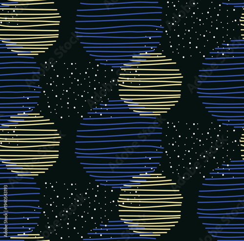 Hand drawn abstract seamless pattern colorful background. Vector.