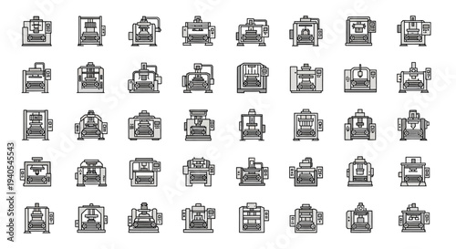 A collection of various camera icons.