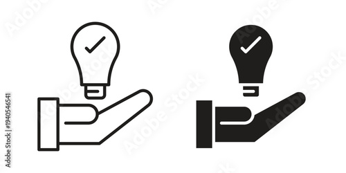 Solution icon in black line style set. logotype designs