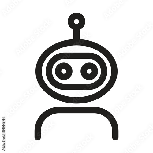 AI Robot avatar outline icons vector illustration