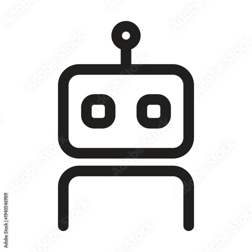 AI Robot avatar outline icons vector illustration