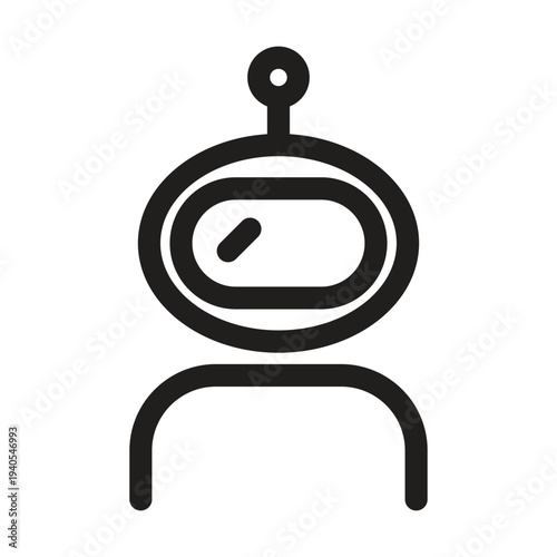 AI Robot avatar outline icons vector illustration