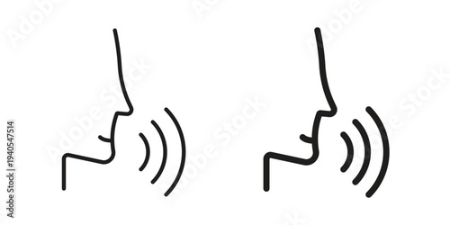 Voice icon in black line style set. logotype designs
