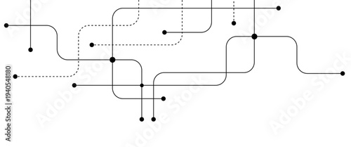 Vector abstract geometric technology and connection concept.