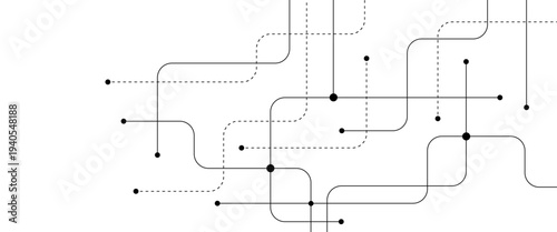 Vector abstract geometric technology and connection concept.