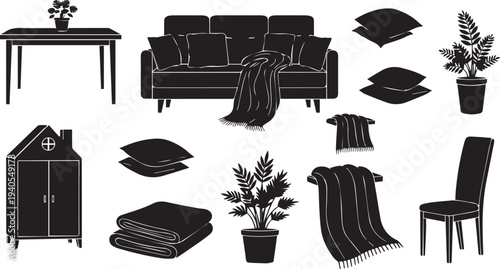 Home Interior Furniture Silhouette Collection