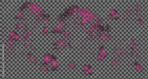 Pink smoke or fog on gray and white checkered background