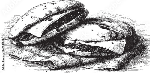 Venezuelan Arepa illustration on a white background. This vector illustration can be used in any size you like for advertising, logos, and other work.
