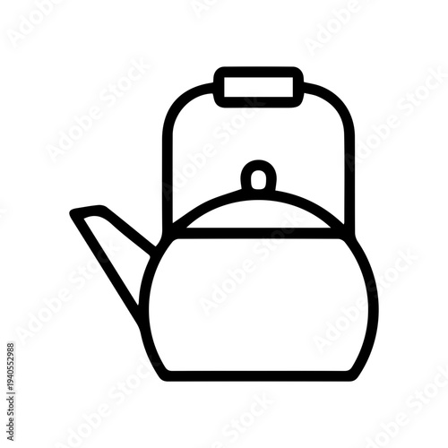 Simple Line Art Kettle Icon