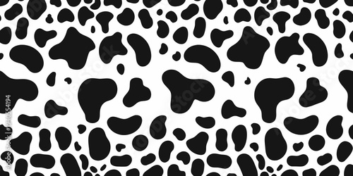 Abstract black and white pattern resembling animal spots or markings