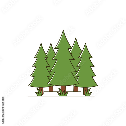 Pine trees Camping icon Vector illustration