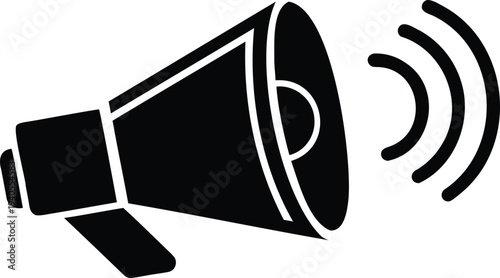 Cheer megaphone silhouette vector, cheerleader megaphone icon illustration