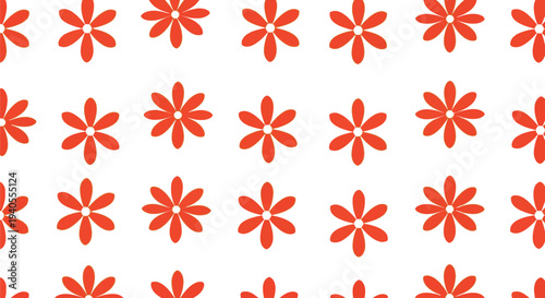 Repetitive Pattern of Bright Red Flowers on a Dark Background