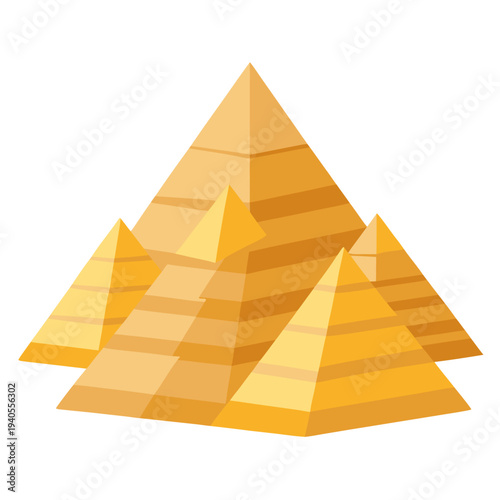 Golden pyramids standing tall in ancient landscape