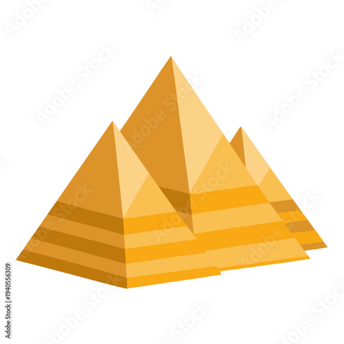 Golden pyramids illustration with vibrant orange hues