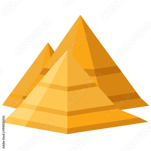 Golden pyramids standing tall in ancient landscape