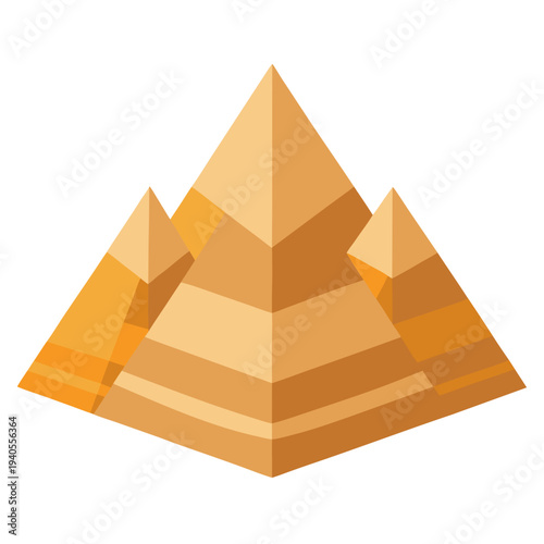 Stunning golden pyramids illustration for ancient Egyptian heritage