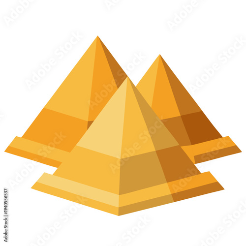 Golden pyramids standing tall in majestic formation