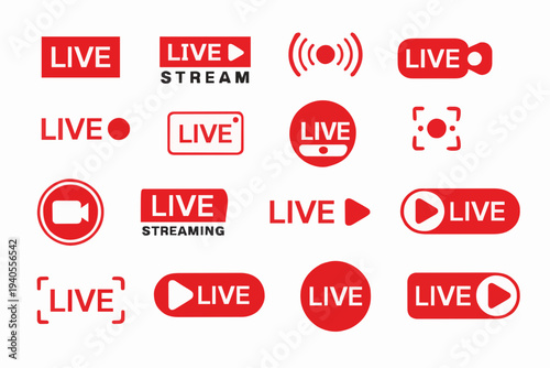 Live Stream Icons Set