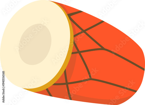 Dhol Drum Baisakhi Day Illustration. Vector isolated