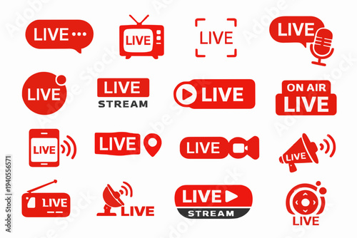 Live Stream Icons Collection