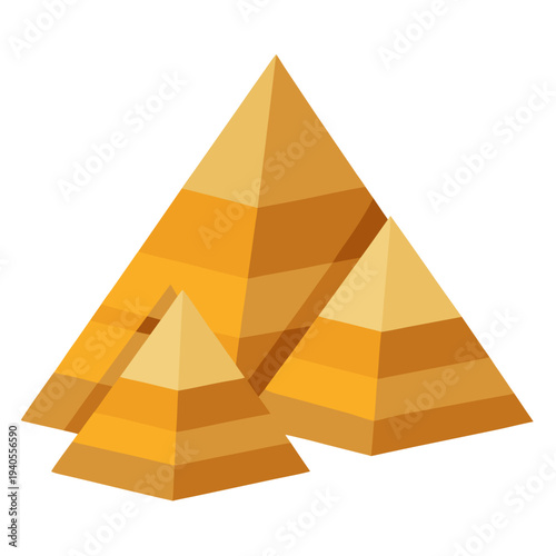 Golden pyramids in ancient Egyptian landscape