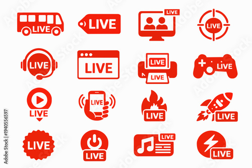 Live Stream Icons Collection